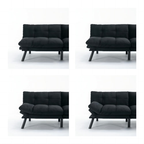 Raya Convertible Sofa Bed – Black Linen