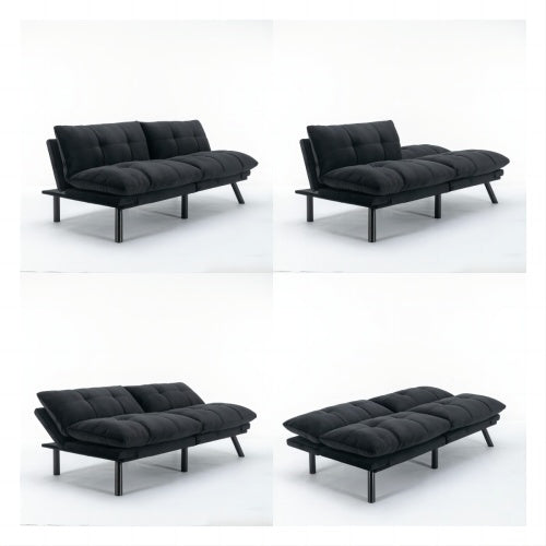 Raya Convertible Sofa Bed – Black Linen