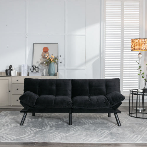 Raya Convertible Sofa Bed – Black Linen